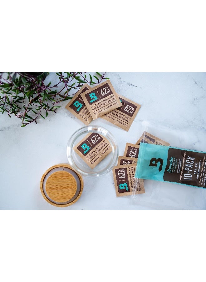 Boveda 62% Rh 2-Way Humidity Control | Size 8 In 10-Count Resealable Bag - Image 2
